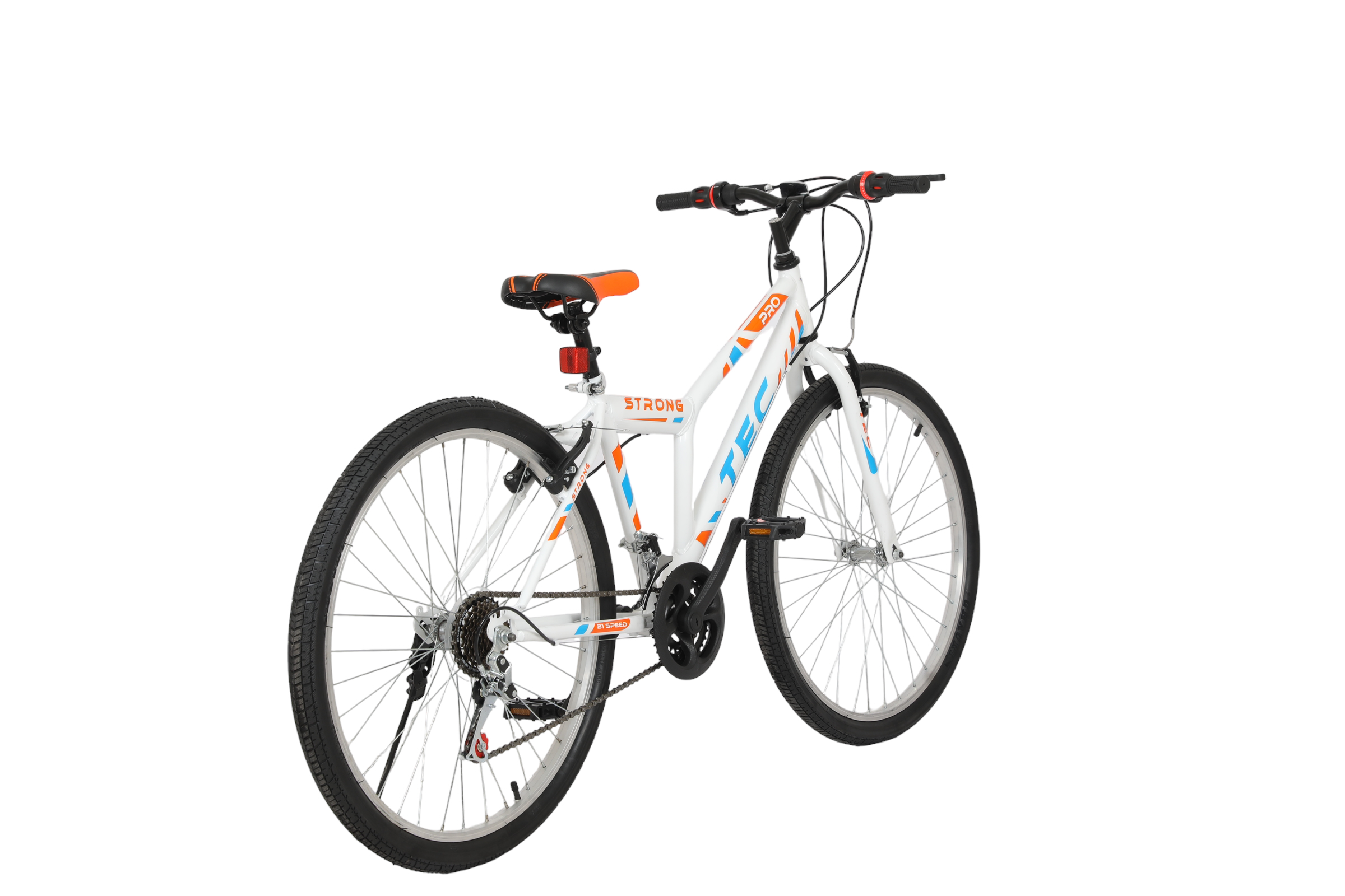 Bisiklet Strong 24" Jant 21 Vites Erkek Dağ Bisikleti Beyaz - Turuncu - Küçük Resim 2